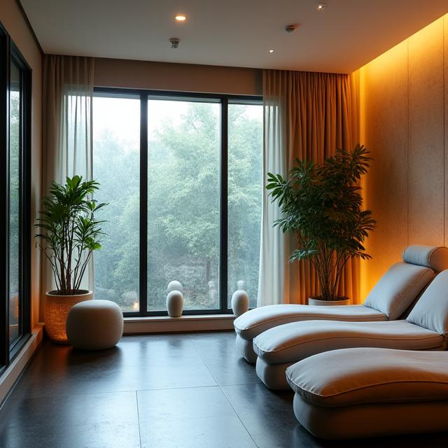 Relaxing Recovery Lounge with massage chairs
